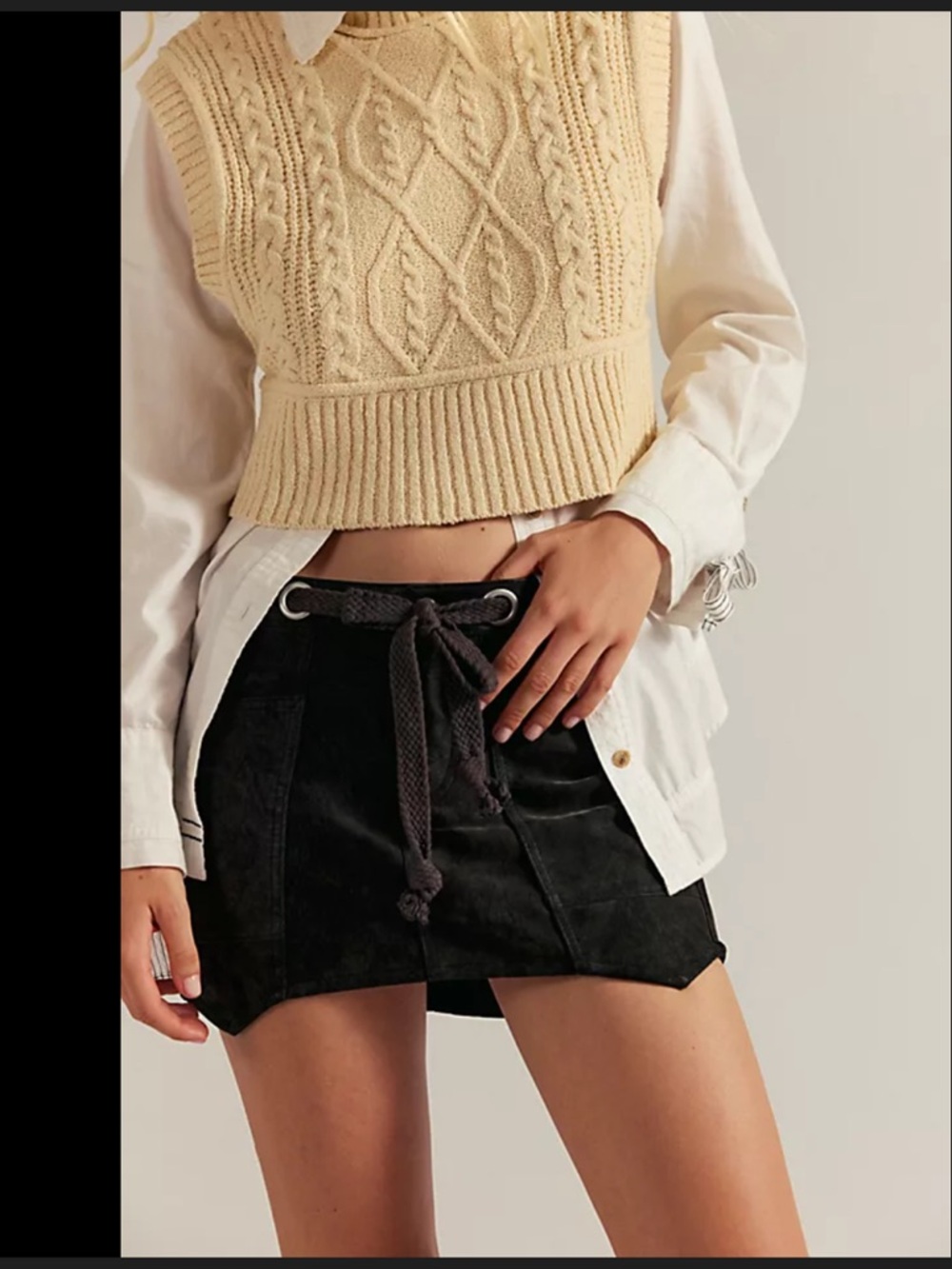Free People Moxie Faux Suede Skirt- Size 8